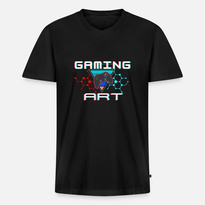 PC-Spiele - Männer Premium Bio T-Shirt mit V-Ausschnitt - Schwarz