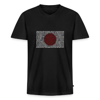 Japan Flagge Zahlen Binärcode Byte Bit Code - Männer Premium Bio T-Shirt mit V-Ausschnitt - Schwarz - Vorne - Nico (187cm)