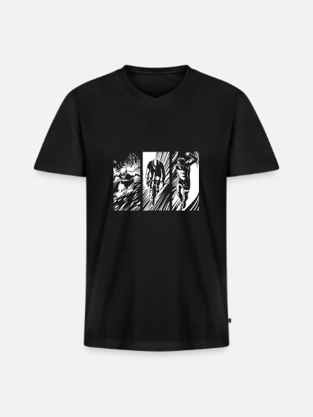 Triathlon - Swimming, Cycling, Running - Men's Premium Organic T-shirt with V-neck - black