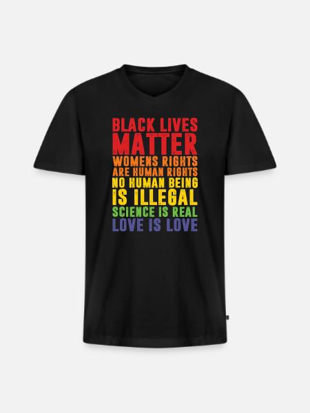Black Lives Matter - Men's Premium Organic T-shirt with V-neck - black