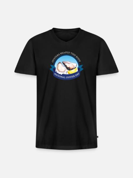 National oyster day oysters - Men's Premium Organic T-shirt with V-neck - black