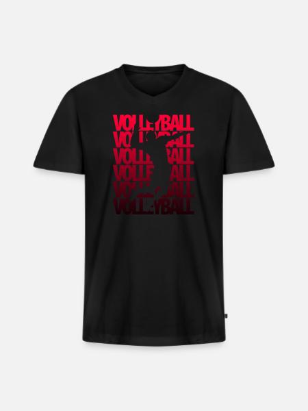 Volleyball - Männer Premium Bio T-Shirt mit V-Ausschnitt - Schwarz