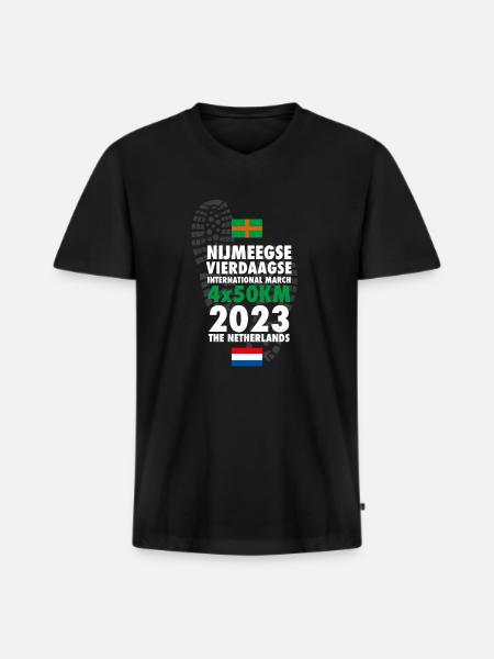 2023 Nijmegen Four Days Marches 4 x 50 km - Men's Premium Organic T-shirt with V-neck - black