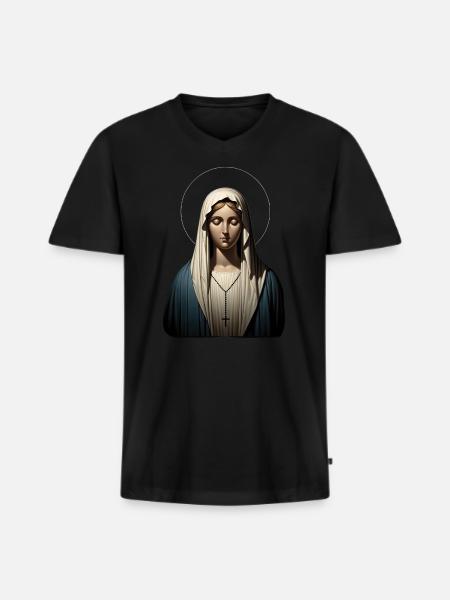 Serene Mary - Men's Premium Organic T-shirt with V-neck - black