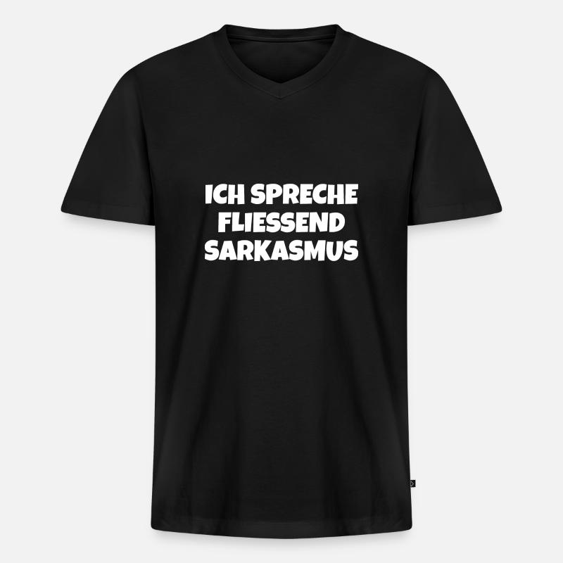Sarkasmus Spruch - Männer Premium Bio T-Shirt mit V-Ausschnitt - Schwarz