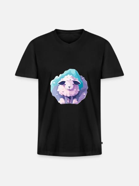 Sleeping sheep - Men's Premium Organic T-shirt with V-neck - black