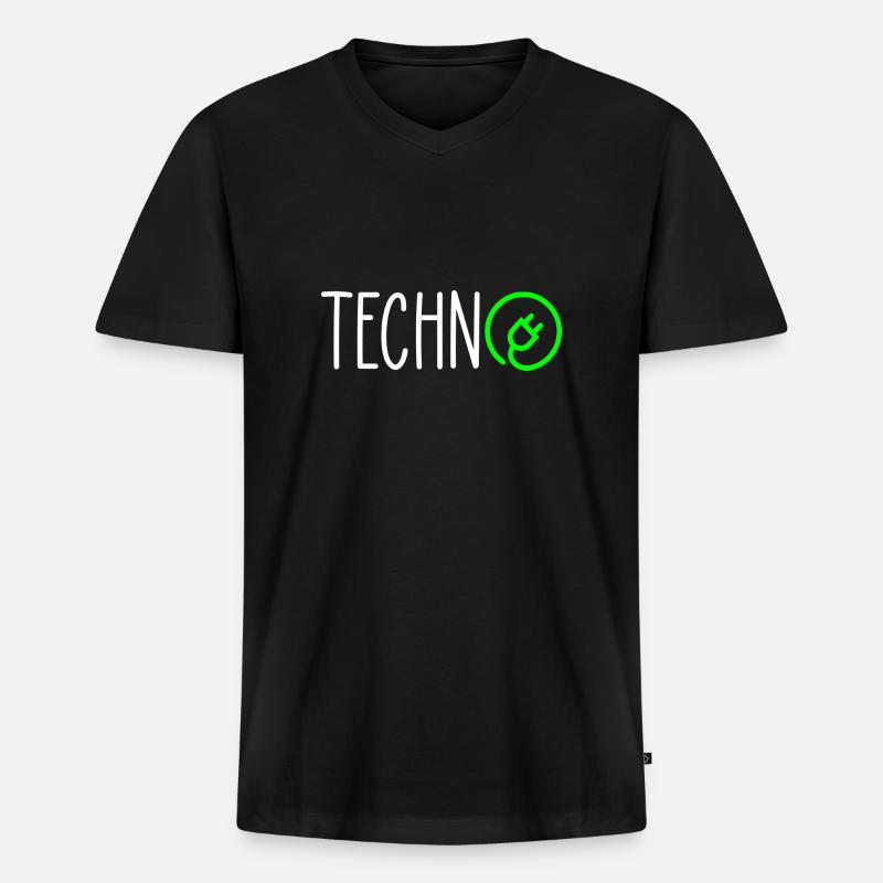 Techno-Ladung - Männer Premium Bio T-Shirt mit V-Ausschnitt - Schwarz