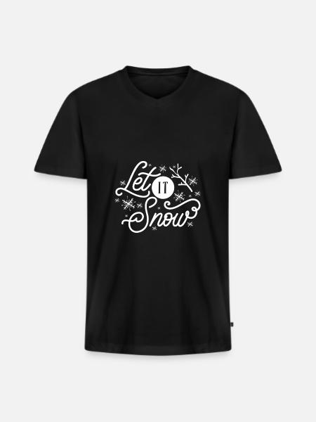 Let it Snow - Men's Premium Organic T-shirt with V-neck - black