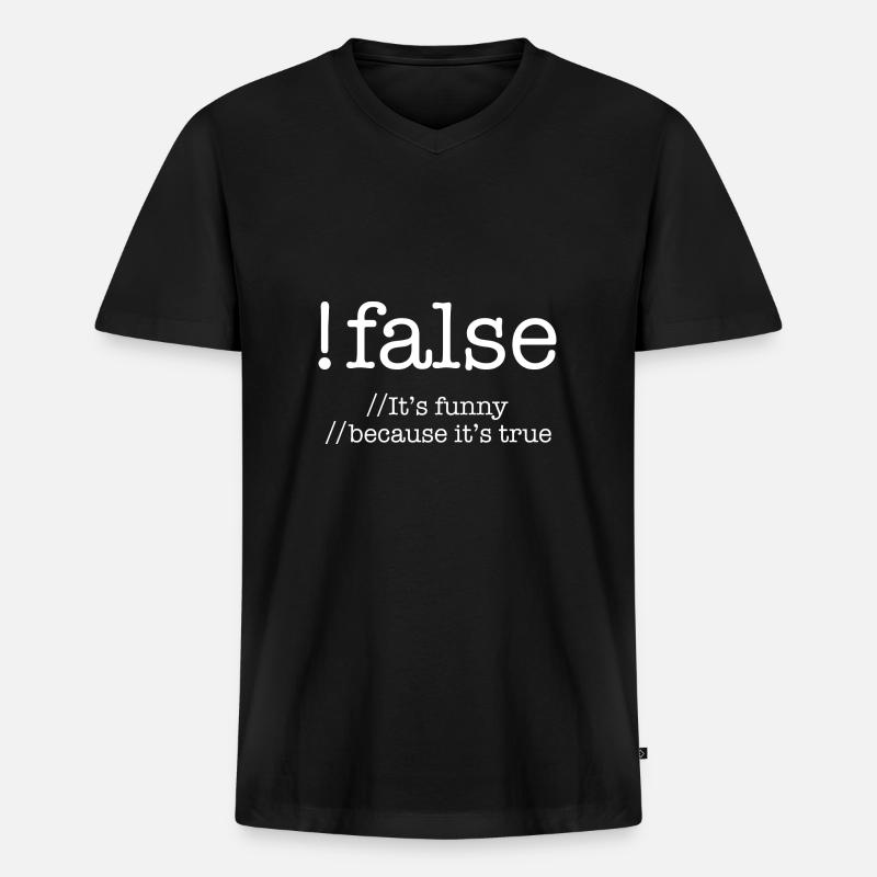 Falsche Programmierung Codierung Programmierer Geschenk - Männer Premium Bio T-Shirt mit V-Ausschnitt - Schwarz