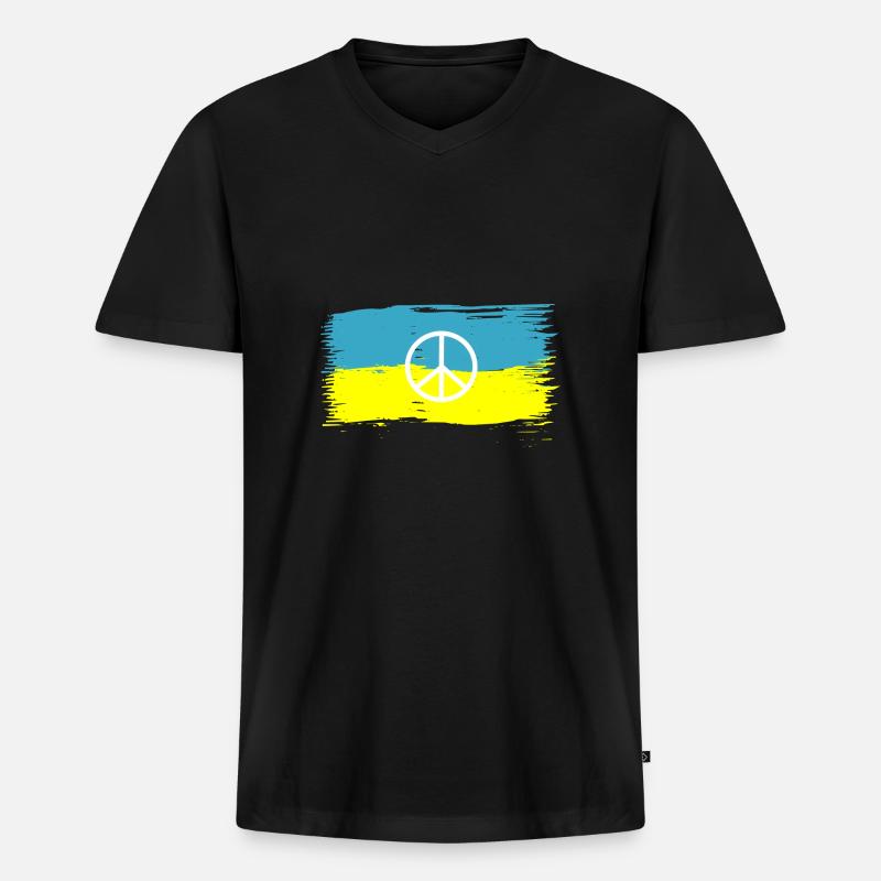 peace Zeichen Frieden Peacezeichen Symbole - Männer Premium Bio T-Shirt mit V-Ausschnitt - Schwarz
