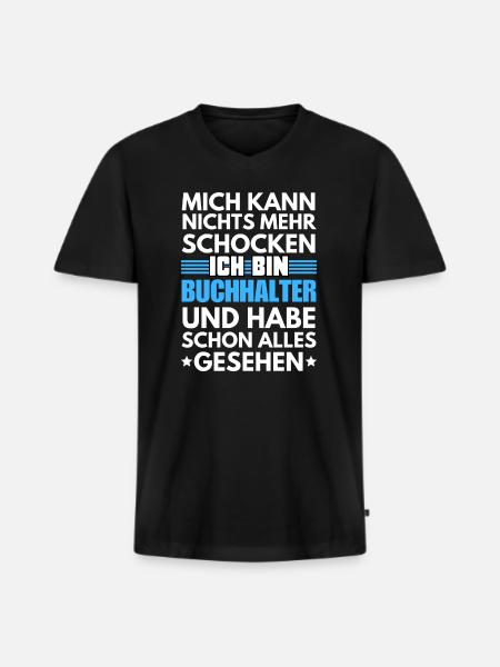 Nicht schockbarer Buchhalter - Männer Premium Bio T-Shirt mit V-Ausschnitt - Schwarz