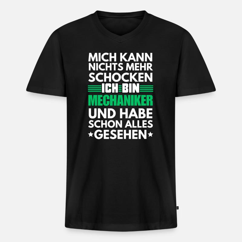 Mécanique non électrocutable - T-shirt encolure en V Premium bio Homme - noir