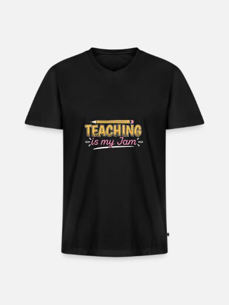 Teacher Teacher's Jam Teacher's Gift - Men's Premium Organic T-shirt with V-neck - black