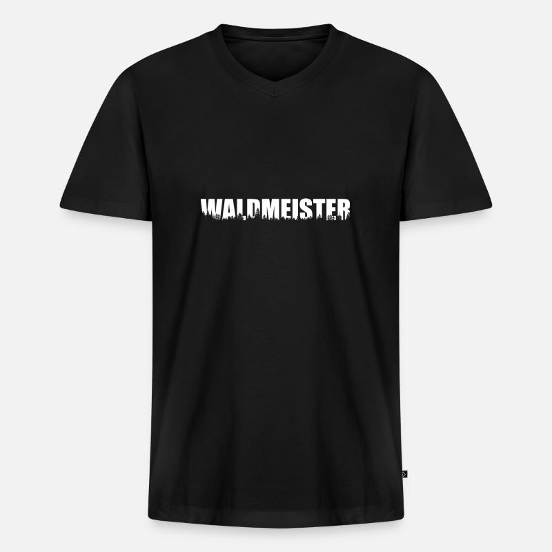 Waldmeister - Männer Premium Bio T-Shirt mit V-Ausschnitt - Schwarz