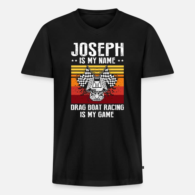 Drag Boot Design für Rennbootfahrer - Männer Premium Bio T-Shirt mit V-Ausschnitt - Schwarz