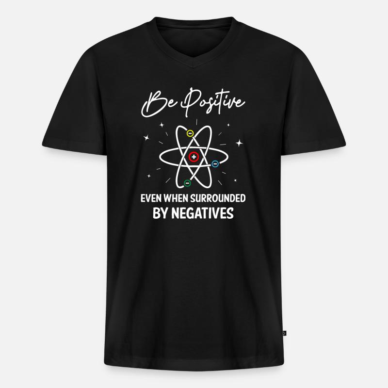 Be Positive Science - Männer Premium Bio T-Shirt mit V-Ausschnitt - Schwarz