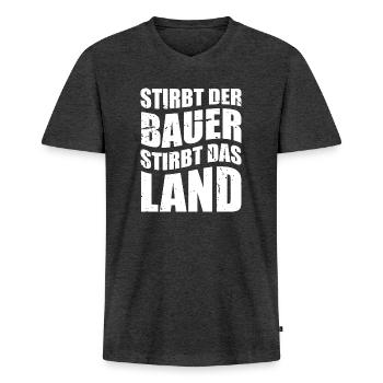 Bauerndemo Landwirt Demo Treckerdemo Bauernprotest - Männer Premium Bio T-Shirt mit V-Ausschnitt - Anthrazit meliert - Vorne - Nico (187cm)