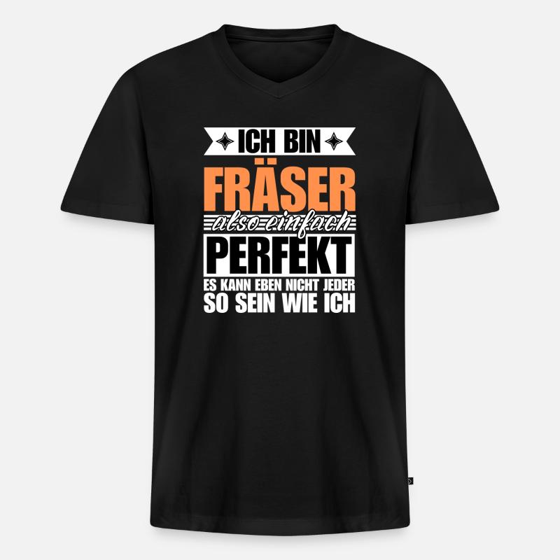 Perfekter Fräser - Männer Premium Bio T-Shirt mit V-Ausschnitt - Schwarz