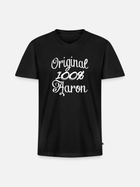 Original 100% Aaron - T-shirt encolure en V Premium bio Homme - noir