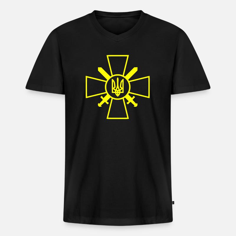 Ukraine - Männer Premium Bio T-Shirt mit V-Ausschnitt - Schwarz