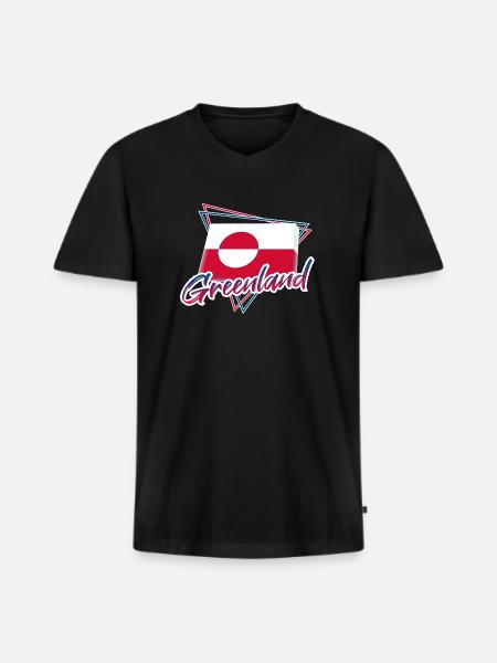 Greenland - Men's Premium Organic T-shirt with V-neck - black
