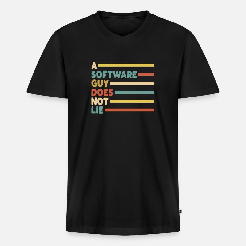 Programmeur Coder Développeur de logiciels - T-shirt encolure en V Premium bio Homme - noir
