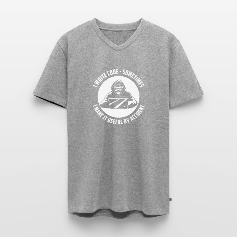 Programmierer Coder Software Entwickler Männer Premium Bio T-Shirt mit V-Ausschnitt