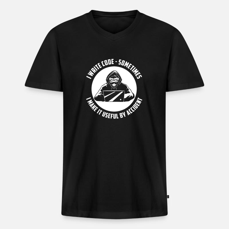 Programmierer Coder Software Entwickler - Männer Premium Bio T-Shirt mit V-Ausschnitt - Schwarz