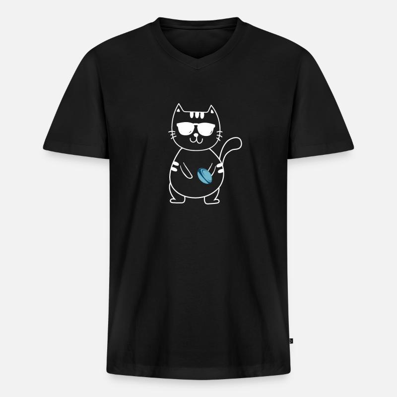Rugby - Männer Premium Bio T-Shirt mit V-Ausschnitt - Schwarz