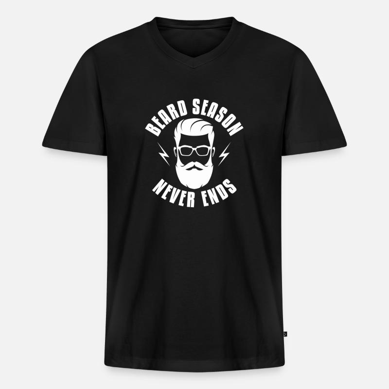 Vollbart Bart Bartträger Hipster Mann - Männer Premium Bio T-Shirt mit V-Ausschnitt - Schwarz