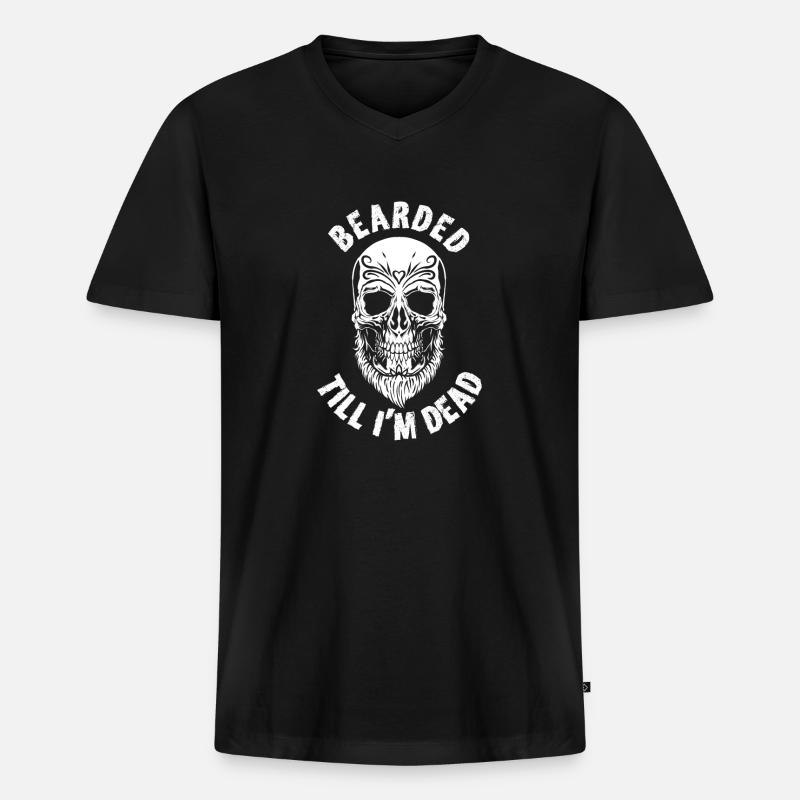 Vollbart Bart Bartträger Hipster Mann - Männer Premium Bio T-Shirt mit V-Ausschnitt - Schwarz