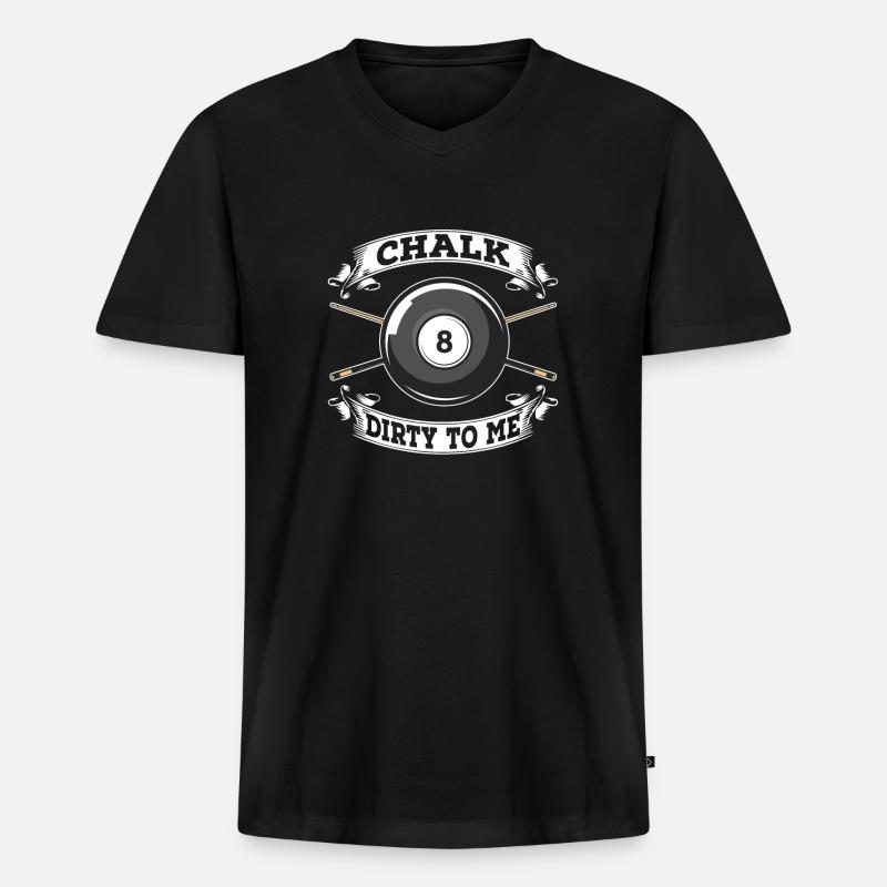 Billard 8-Ball - Männer Premium Bio T-Shirt mit V-Ausschnitt - Schwarz