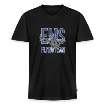 Helikopter Hubschrauber Pilot Heli - Männer Premium Bio T-Shirt mit V-Ausschnitt - Schwarz - Vorne - Nico (187cm)