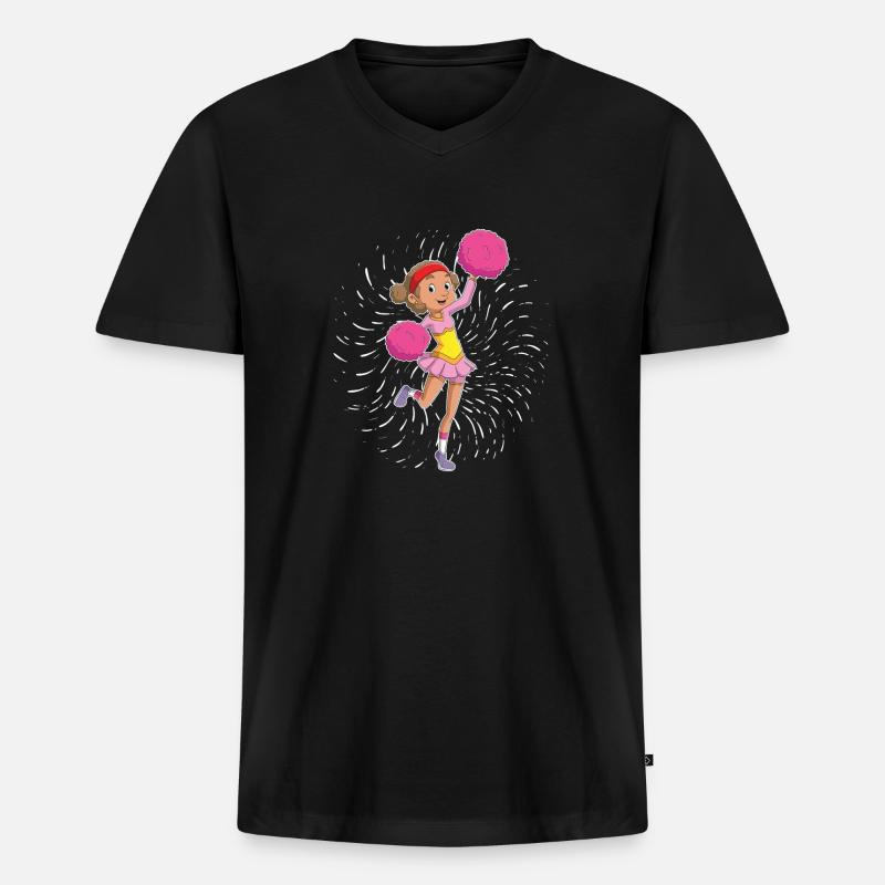 Cheerleading Cheerleader - Männer Premium Bio T-Shirt mit V-Ausschnitt - Schwarz