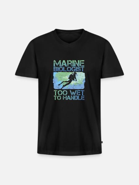 Marine biology - Men's Premium Organic T-shirt with V-neck - black