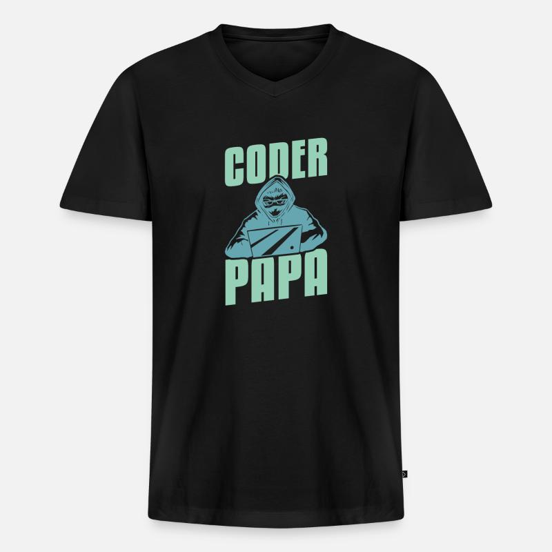 Programmierer Coder Software Entwickler - Männer Premium Bio T-Shirt mit V-Ausschnitt - Schwarz