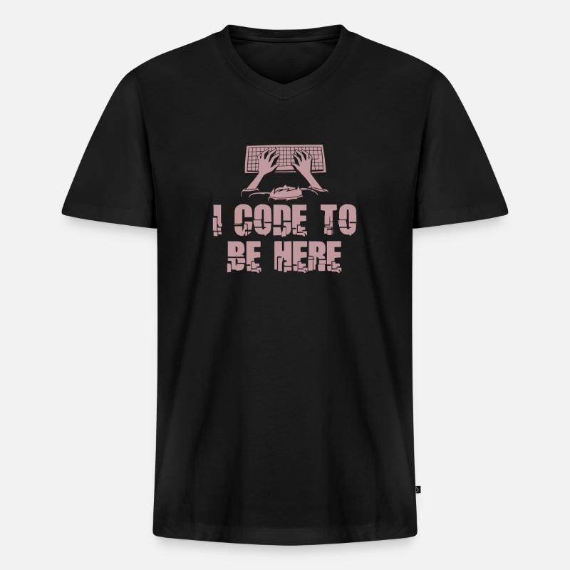 Programmierer Coder Software Entwickler - Männer Premium Bio T-Shirt mit V-Ausschnitt - Schwarz