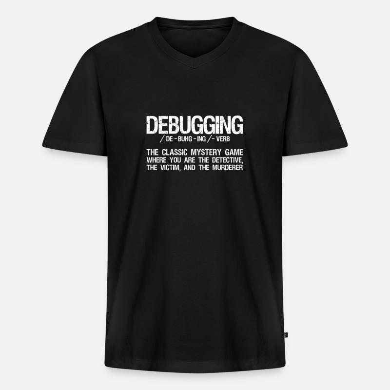 Programmer Coder Software Developer - Men's Premium Organic T-shirt with V-neck - black