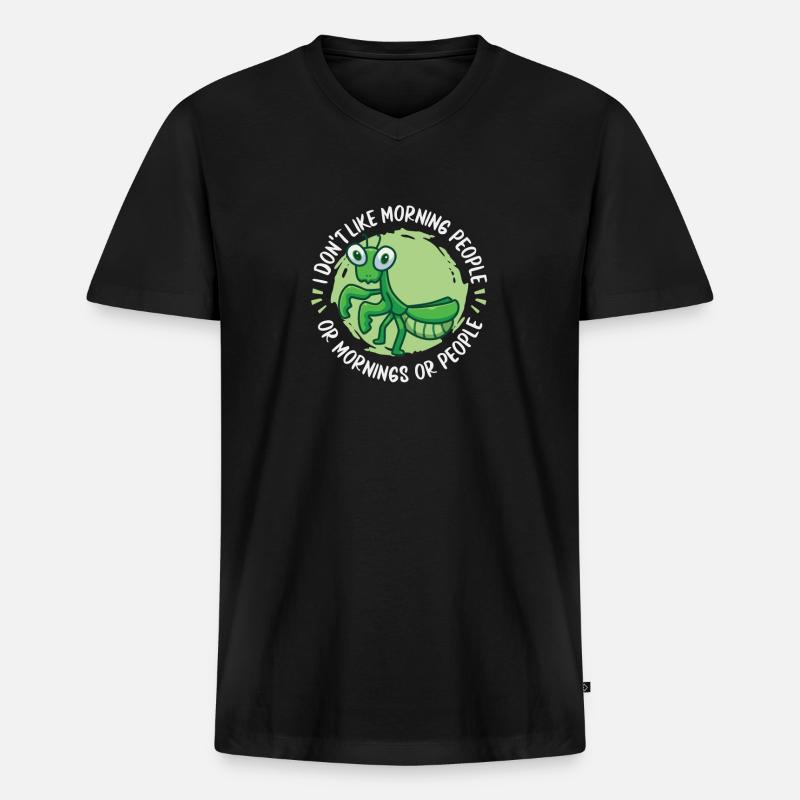 Gottesanbeterin - Männer Premium Bio T-Shirt mit V-Ausschnitt - Schwarz