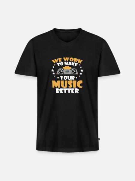 Tontechniker Sound Audio Engineer - Männer Premium Bio T-Shirt mit V-Ausschnitt - Schwarz