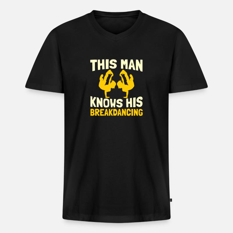 Breakdance Breakdancer Breakdancing - Männer Premium Bio T-Shirt mit V-Ausschnitt - Schwarz