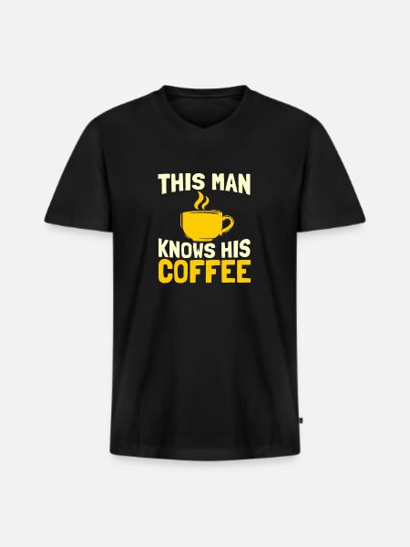 Coffee Coffee Drinker Coffee Lovers - Men's Premium Organic T-shirt with V-neck - black