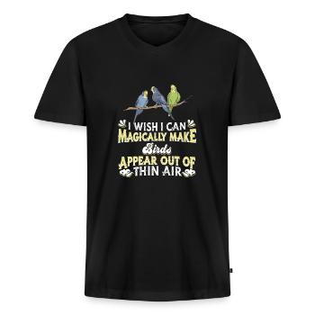 Vogel Vögel - Männer Premium Bio T-Shirt mit V-Ausschnitt - Schwarz - Vorne - Nico (187cm)