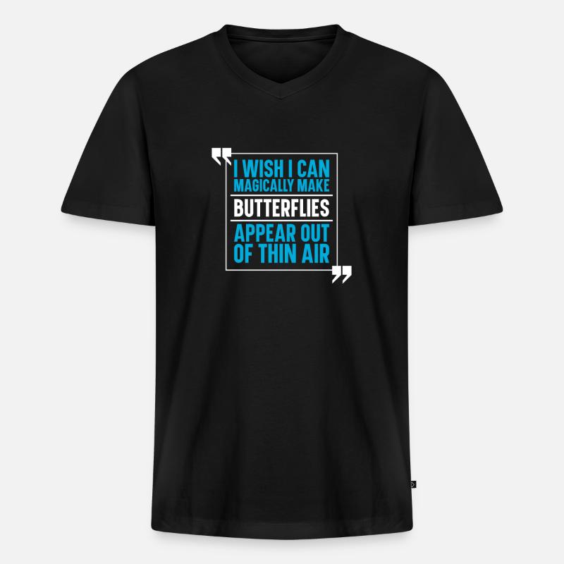 Schmetterling - Männer Premium Bio T-Shirt mit V-Ausschnitt - Schwarz