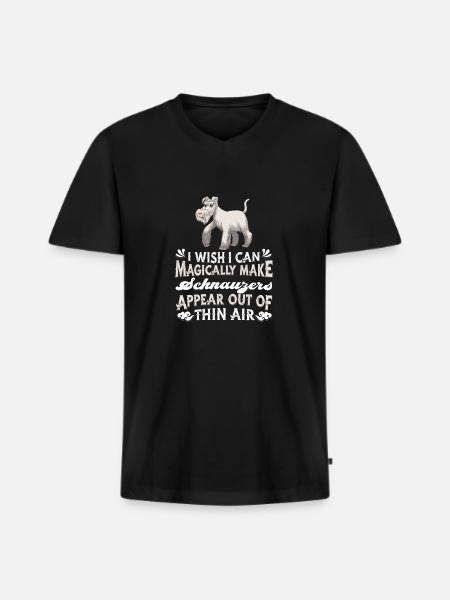 Schnauzer Dog - Men's Premium Organic T-shirt with V-neck - black