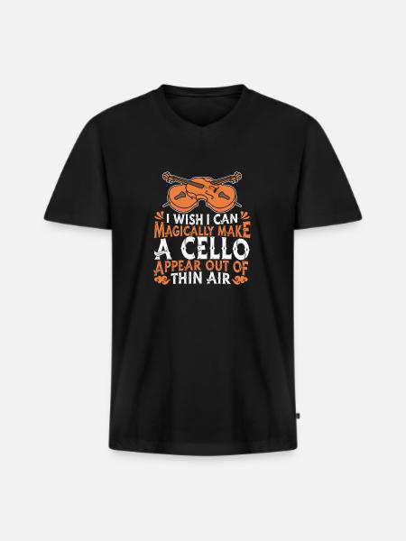 Cello Cellist Cellistin - Männer Premium Bio T-Shirt mit V-Ausschnitt - Schwarz