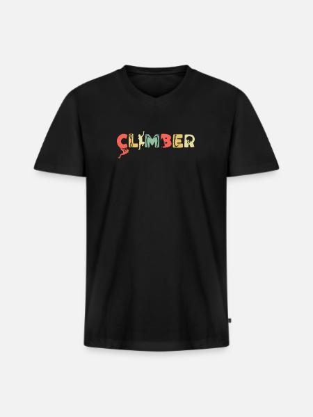 Climbing Mountaineering Climbers - Men's Premium Organic T-shirt with V-neck - black