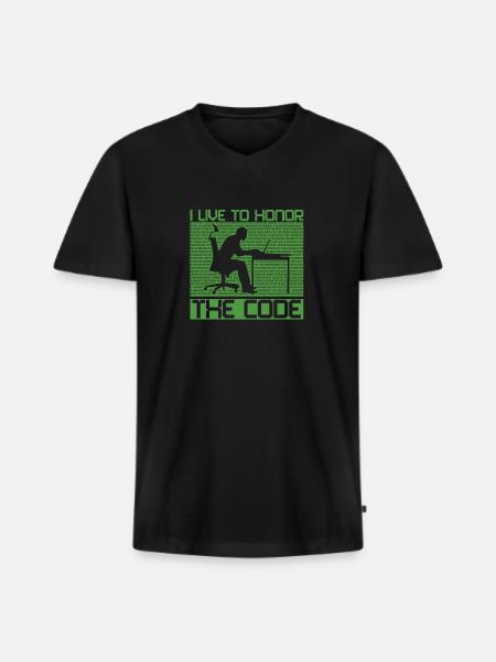 Programmer Coder Software Developer - Men's Premium Organic T-shirt with V-neck - black