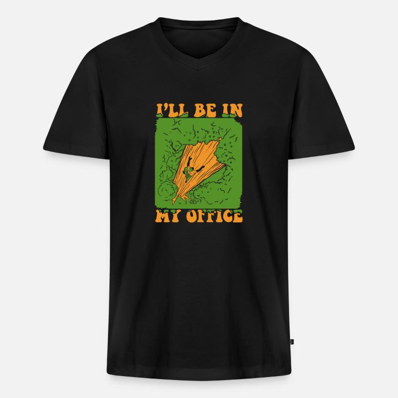 Baumklettern Baumpfleger Arborist Baumkletterer - Männer Premium Bio T-Shirt mit V-Ausschnitt - Schwarz