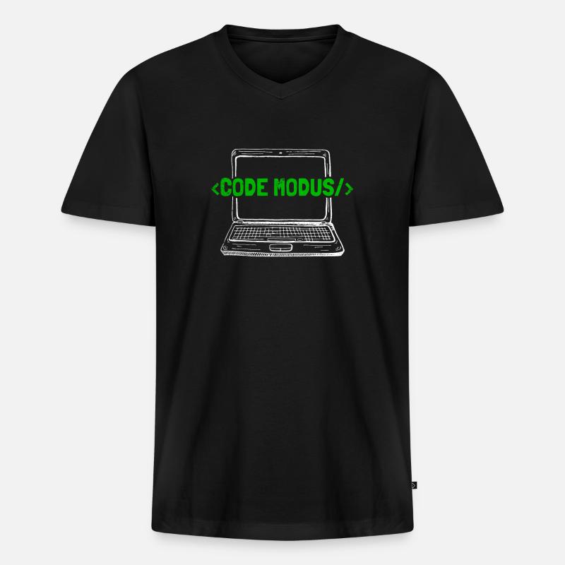 Programmierer Coder Software Entwickler - Männer Premium Bio T-Shirt mit V-Ausschnitt - Schwarz